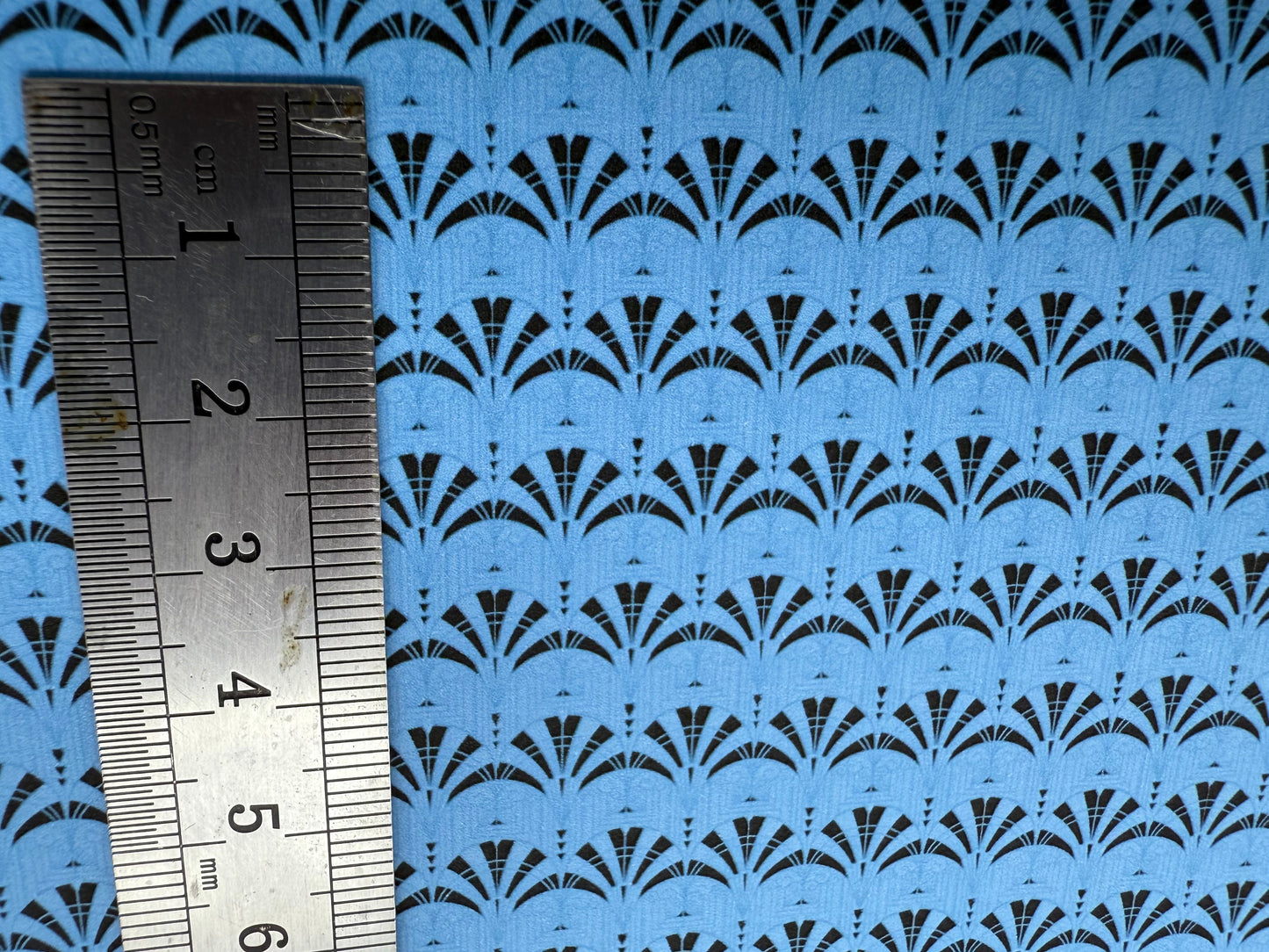 Wallpaper Art Deco blue black arches 10 1/48th scale