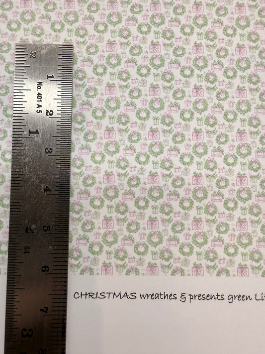 FABRIC christmas wreaths & presents