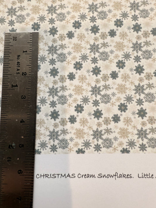 FABRIC christmas cream snowflake