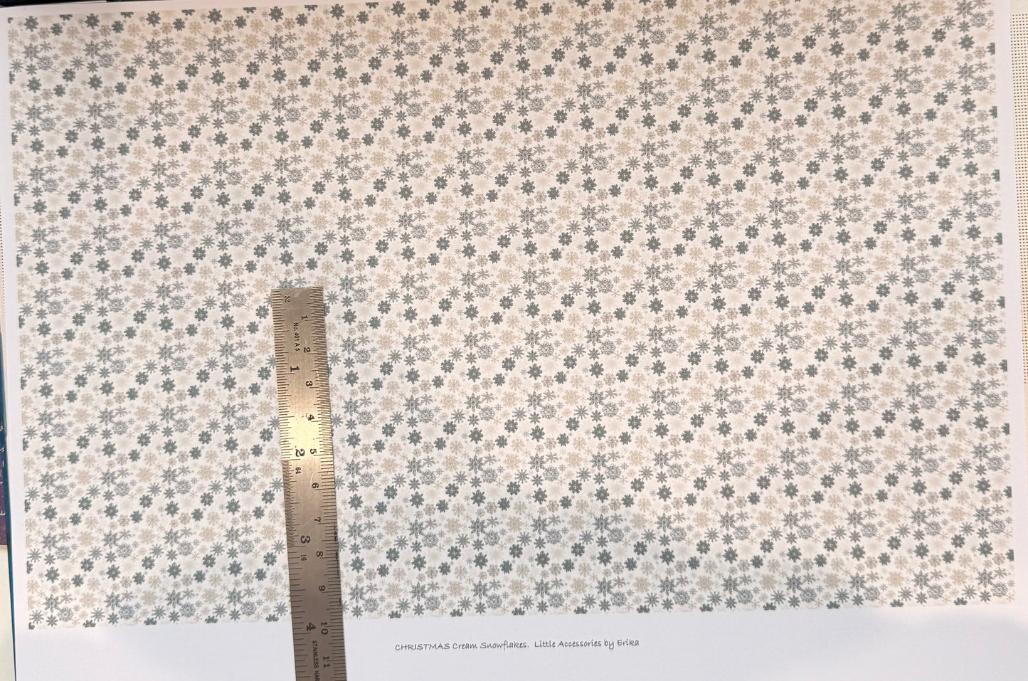 FABRIC christmas cream snowflake