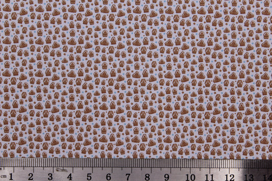 FABRIC  Christmas, simple gingerbread houses, 1/48th scale