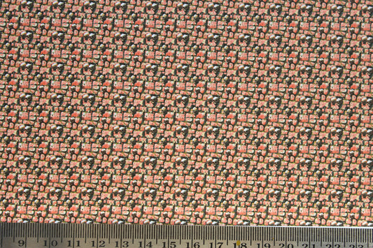 FABRIC  Castles, Skulls peach
