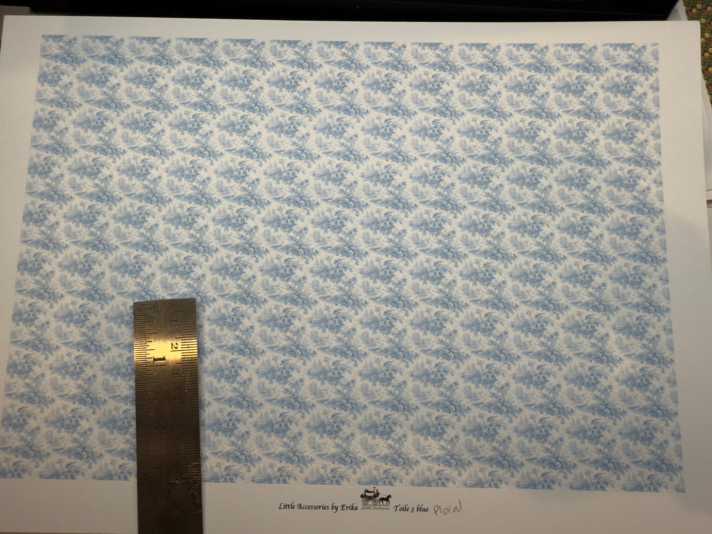 FABRIC FRENCH Toile 3 blue floral