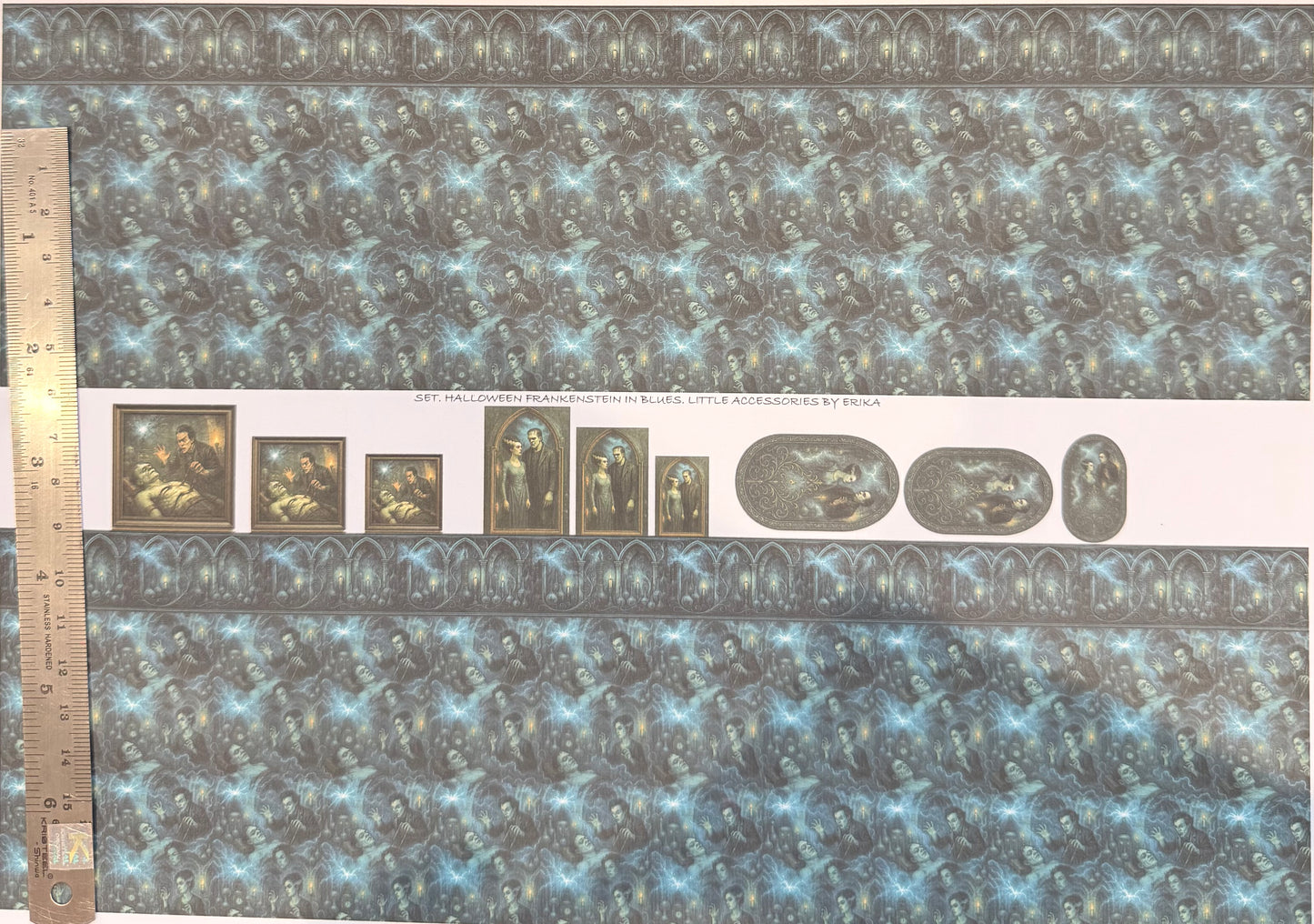 SET. HALLOWEEN/ FRANKENSTEIN 1/48TH SCALE (MATCHING FABRIC AVAILABLE)