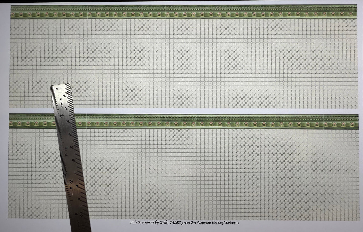 Wallpaper TILES. green Art Nouveau