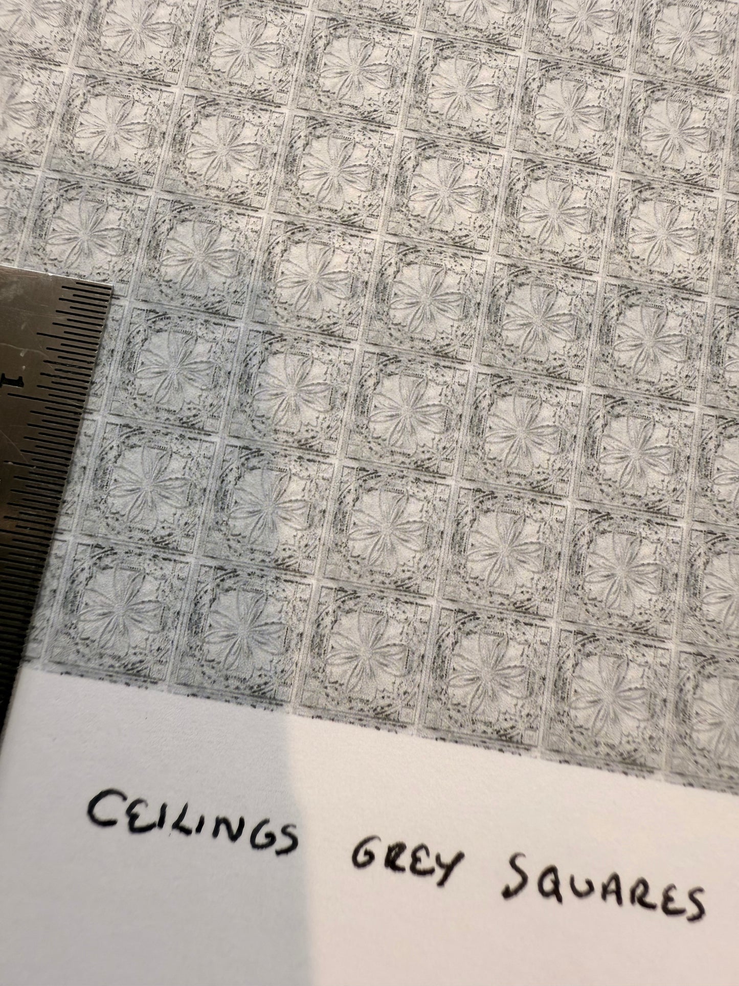 wallpaper ceilings grey squares