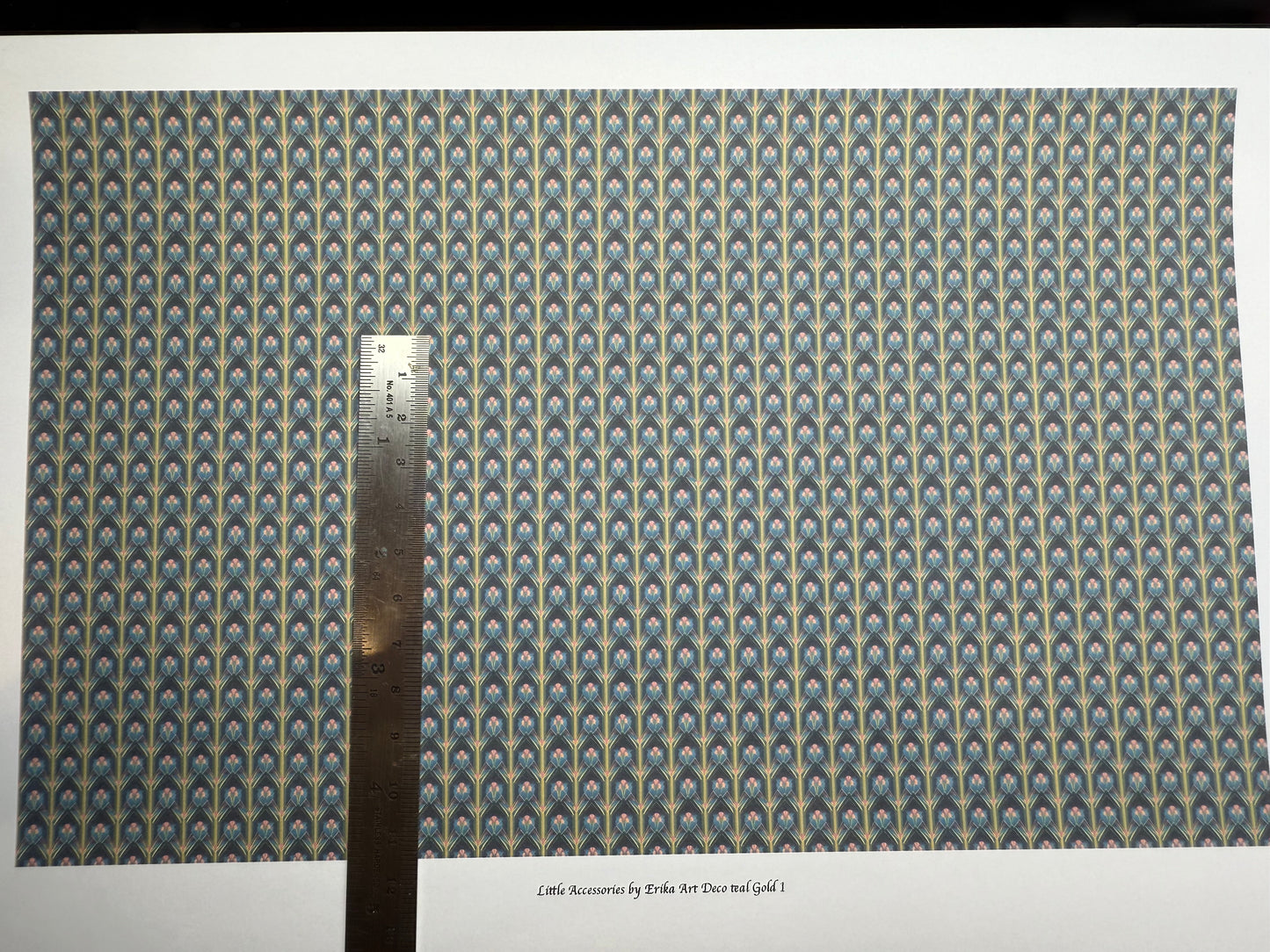 Wallpaper Art Deco teal gold 1