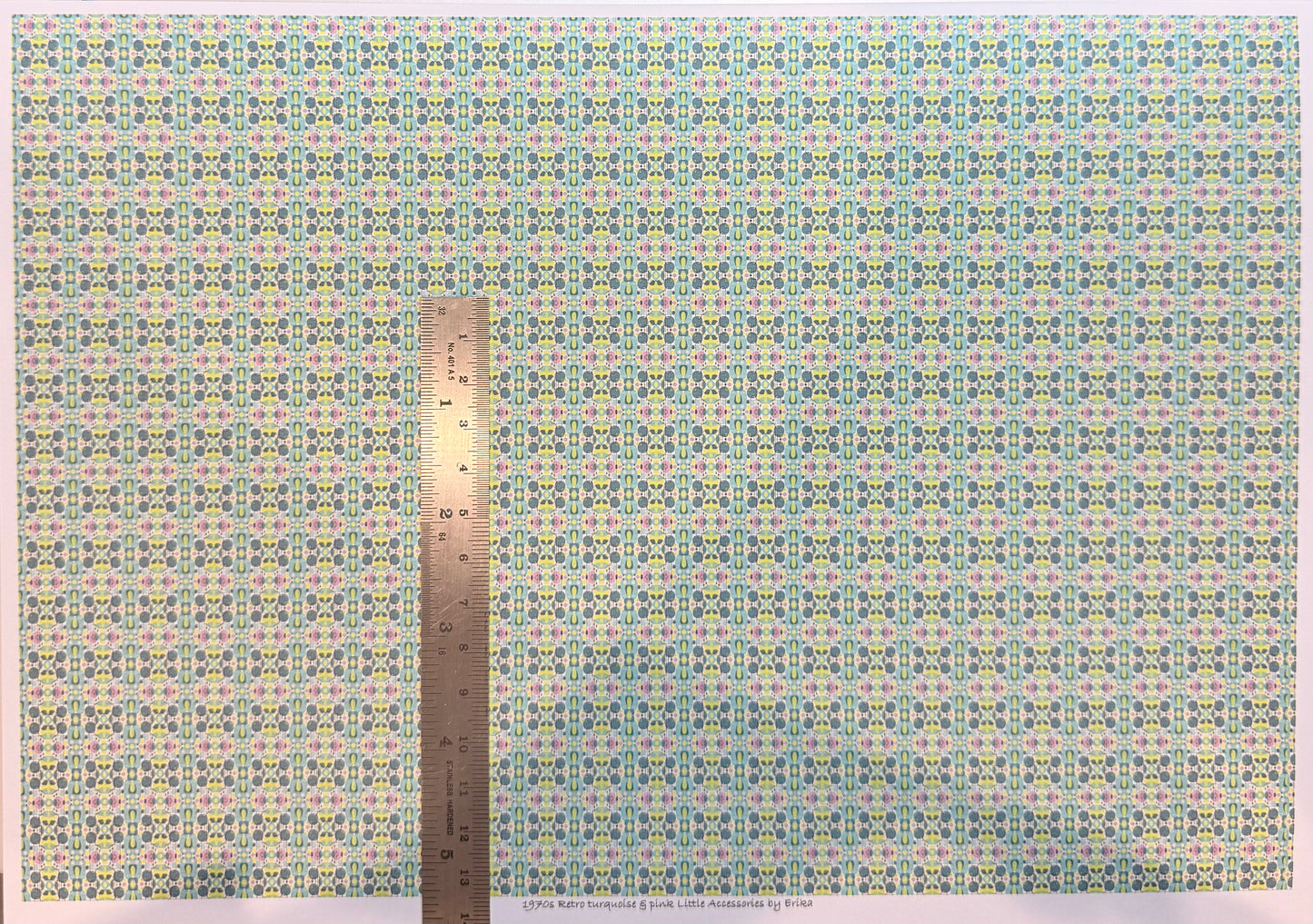 Fabric 1970s retro turquoise & pink 1/48