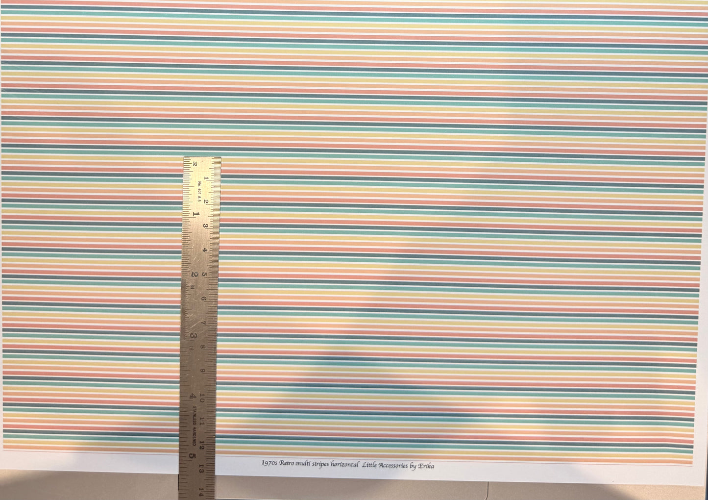 fabric 1970s retro multi stripes 1/48
