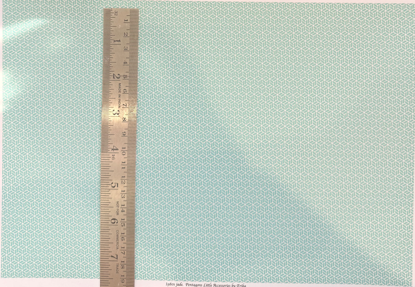 FABRIC 1980S JADE PENTAGONS. 1/48