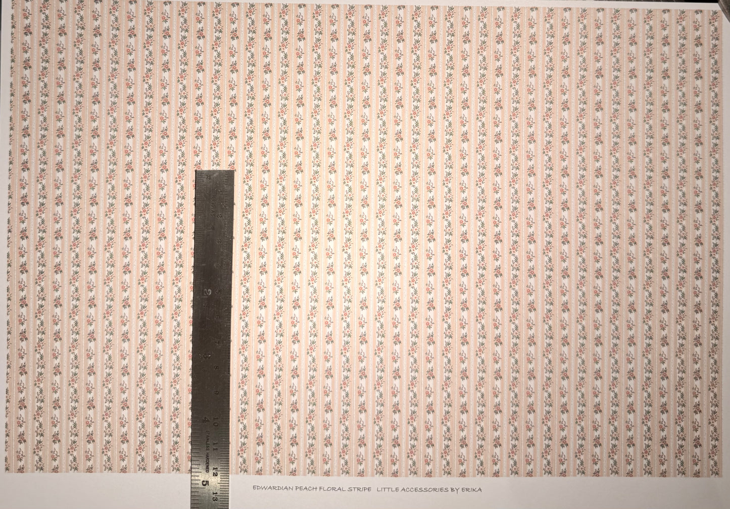 WALLPAPER EDWARDIAN PEACH FLORAL STRIPE