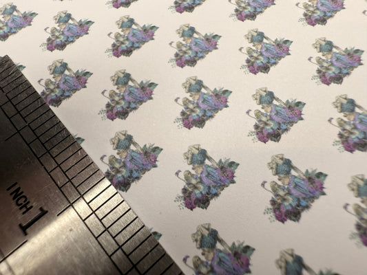 FABRIC ALICE caterpillar purple lace