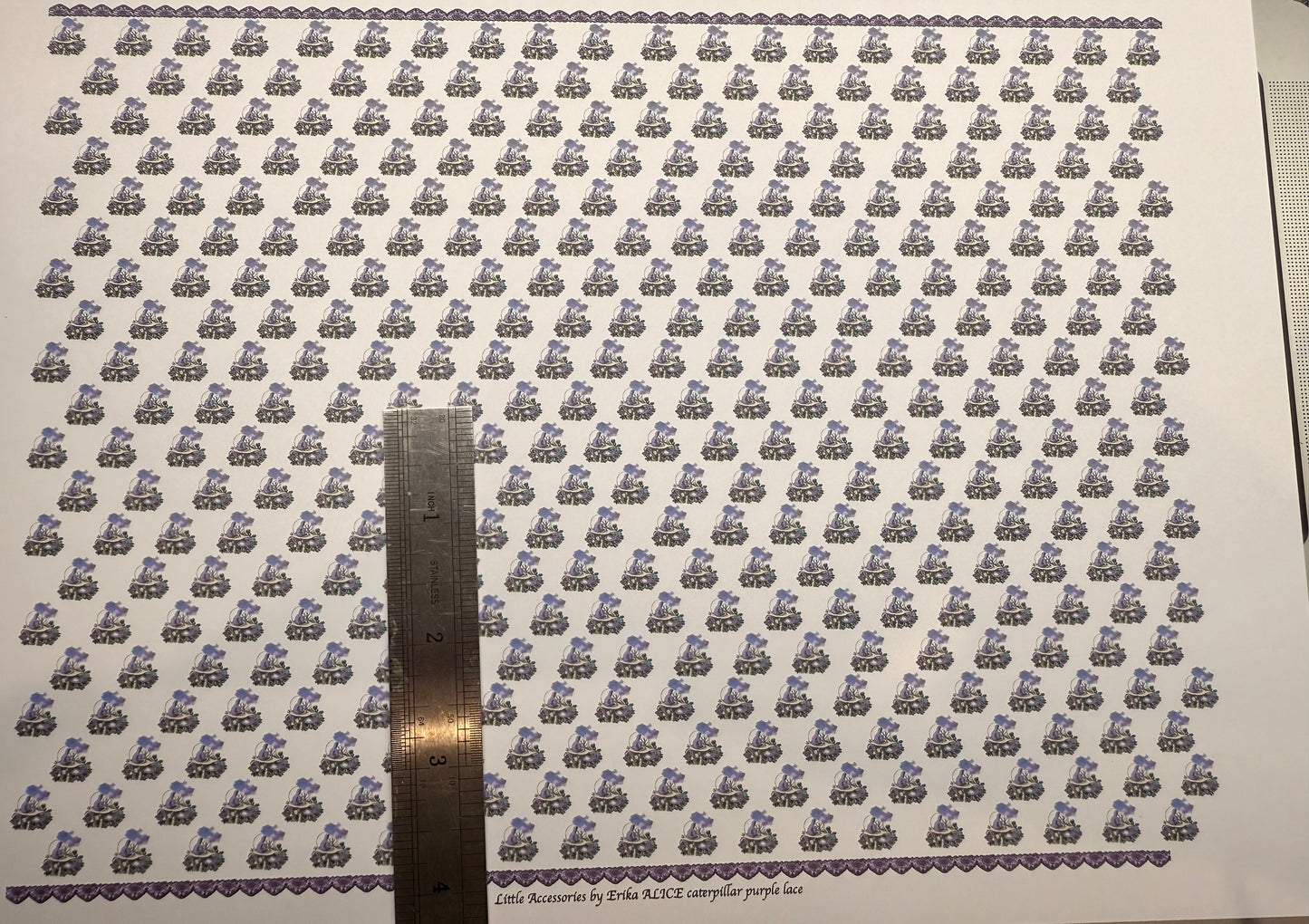 Wallpaper ALICE purple caterpillar purple lace