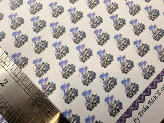 FABRIC ALICE purple caterpillar purple lace