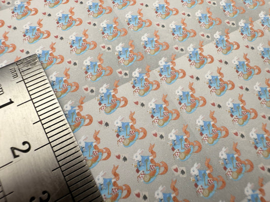 FABRIC  ALICE white rabbit 1