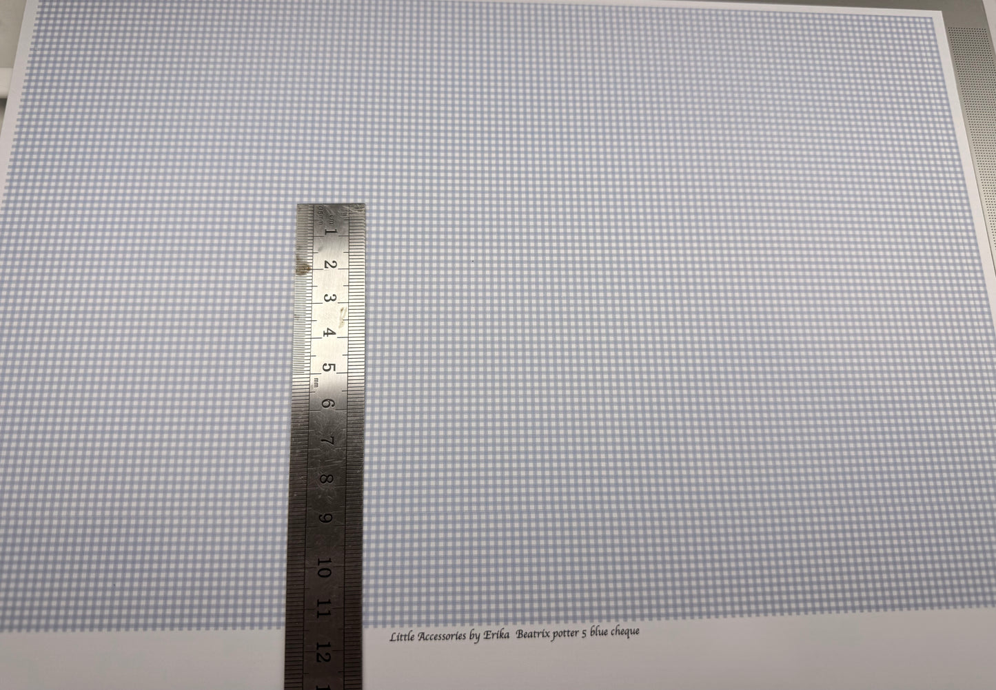 Wallpaper ALICE contrast blue gingham check. 1/48th