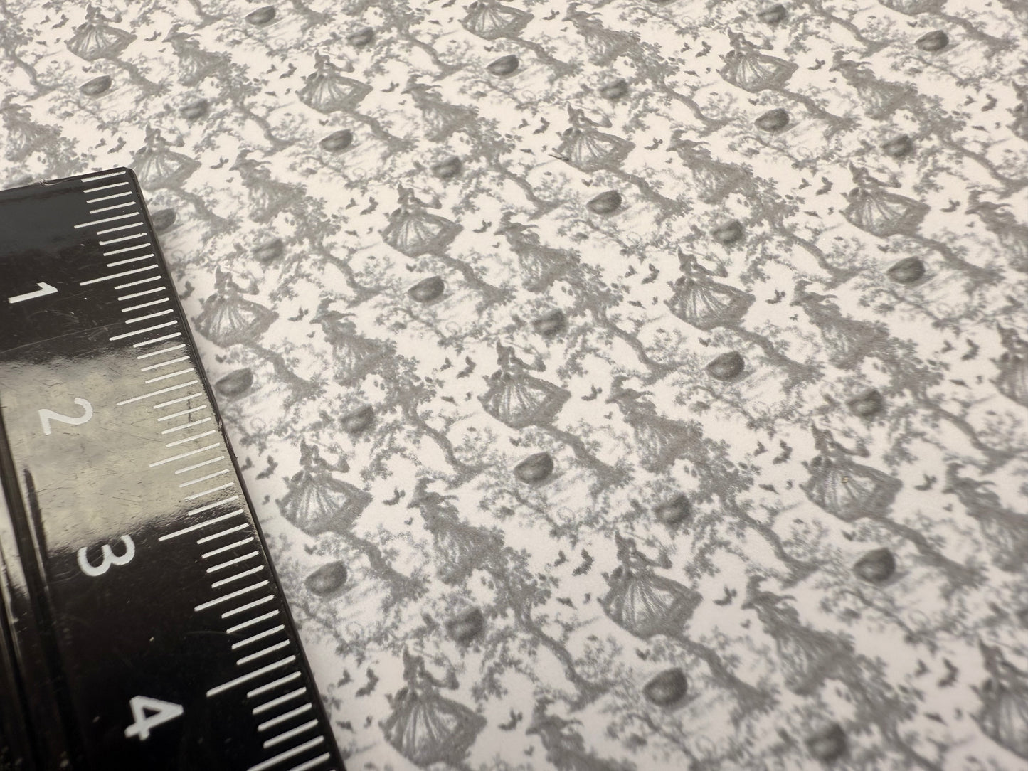 FABRIC Halloween Toile B&W witches 1/48th scale