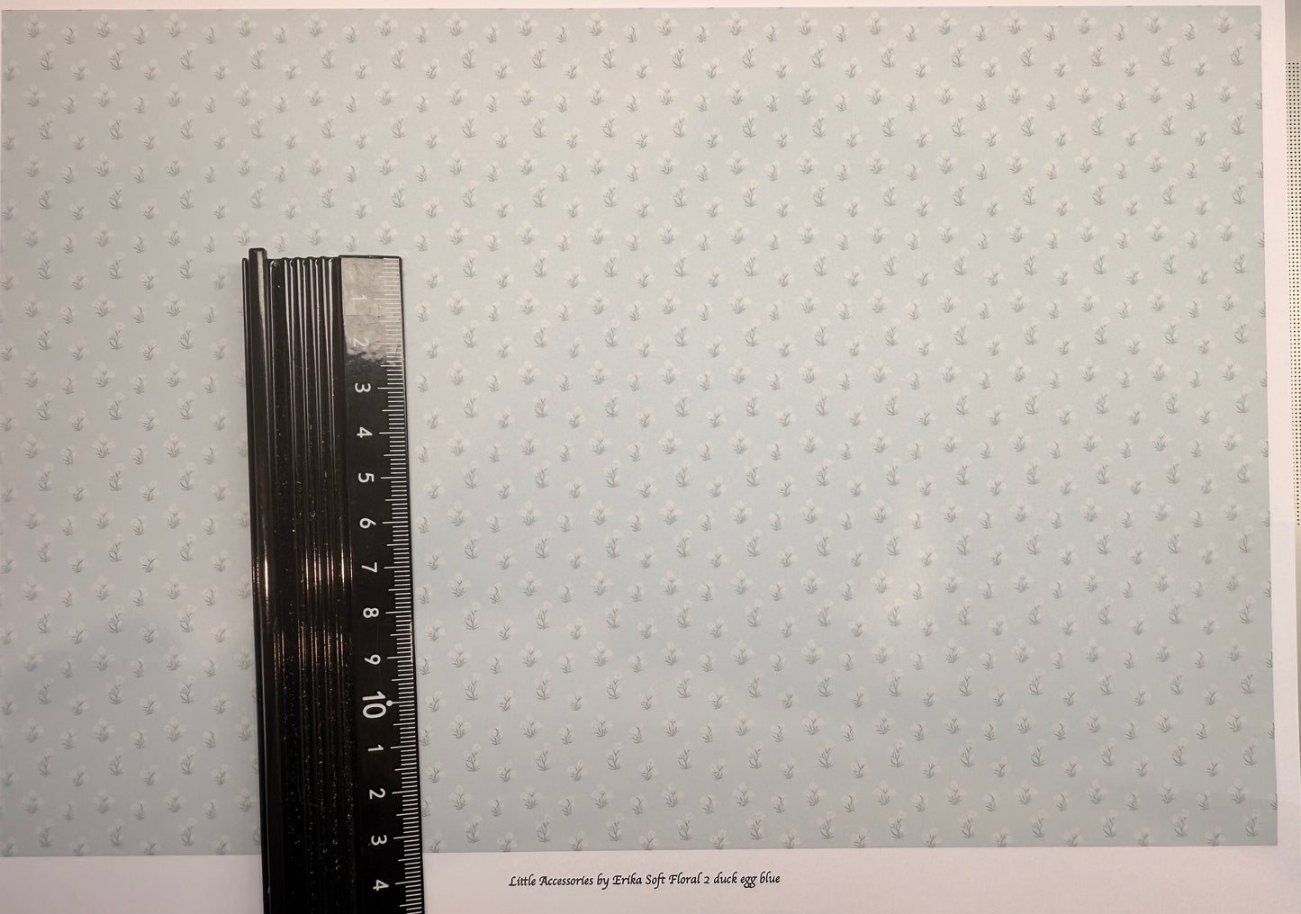 Wallpaper floral 2 duck egg blue 1/48th scale