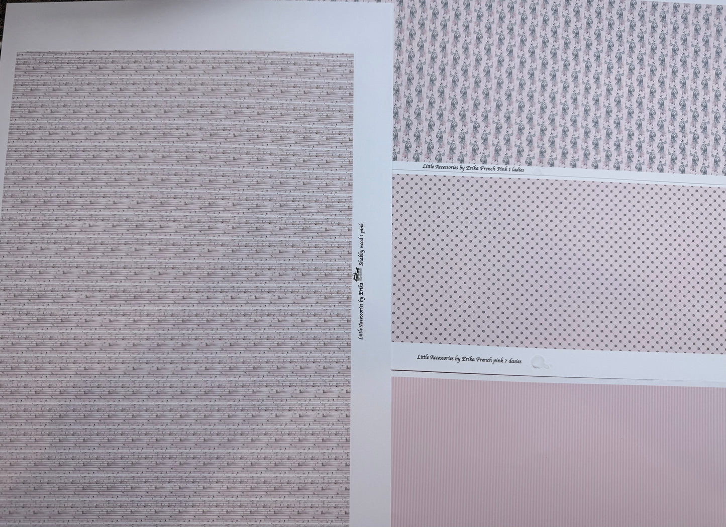 PACK 8 FRENCH wallpaper Daisies, pink ladies & stripes