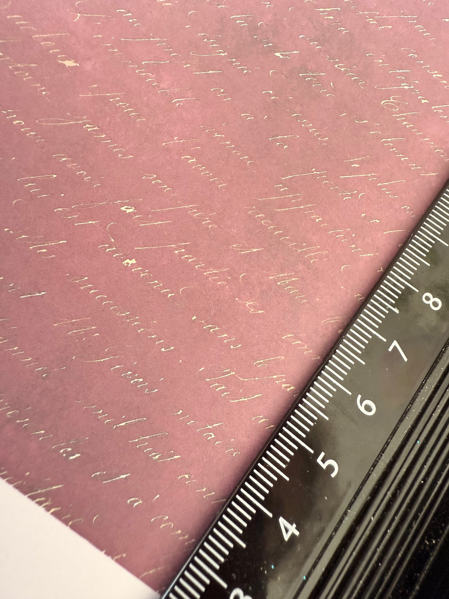 FABRIC French Wine 7 maroon writing