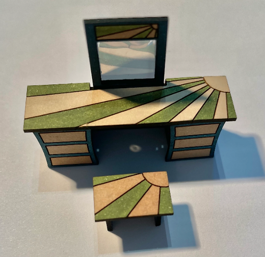 Art Deco DRESSING TABLE & STOOL 1/48th scale kit
