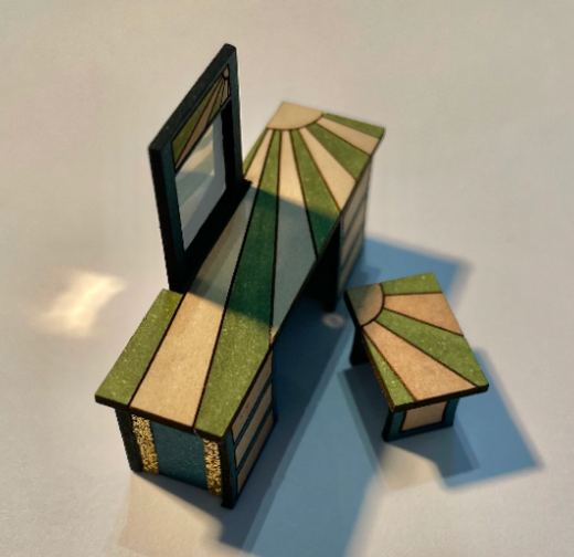 Art Deco collection. DRESSING TABLE & STOOL 1/48th scale kit