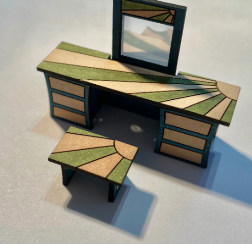 Art Deco collection. DRESSING TABLE & STOOL 1/48th scale kit