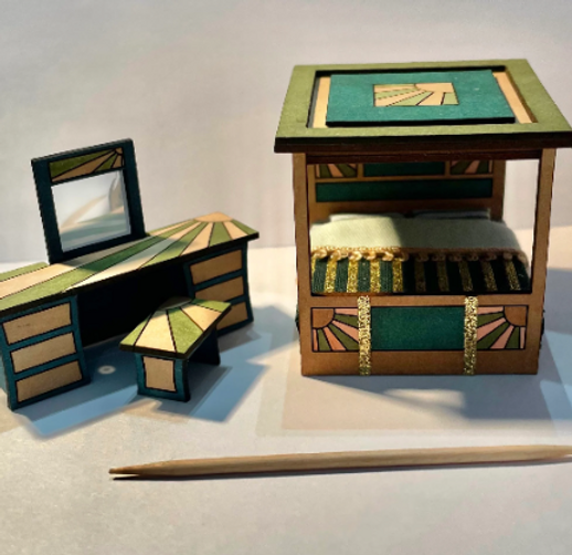 Art Deco collection. DRESSING TABLE & STOOL 1/48th scale kit