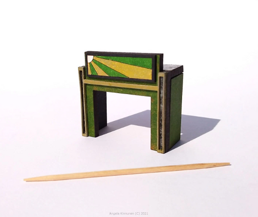 Art Deco FIRE SURROUND WITH SUN PANEL 1/48th scale kit
