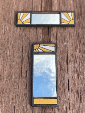 Art Deco MIRRORS (2) & 1 DECORATIVE PANEL set. 1/48th scale kit