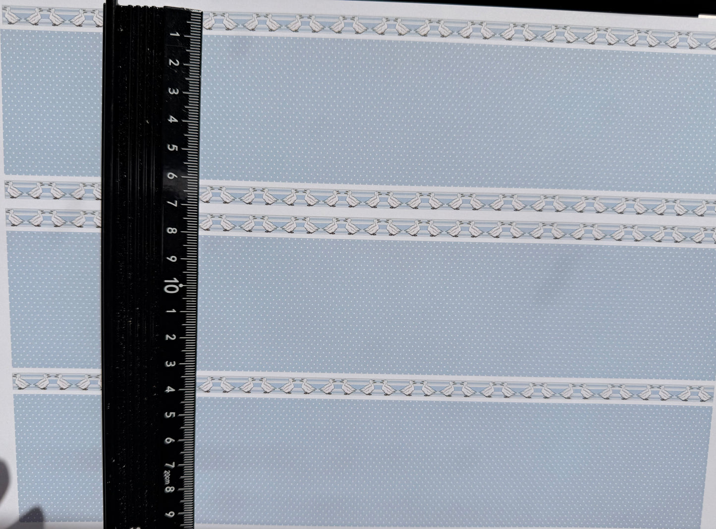 Wallpaper children bp white geese border blue spots