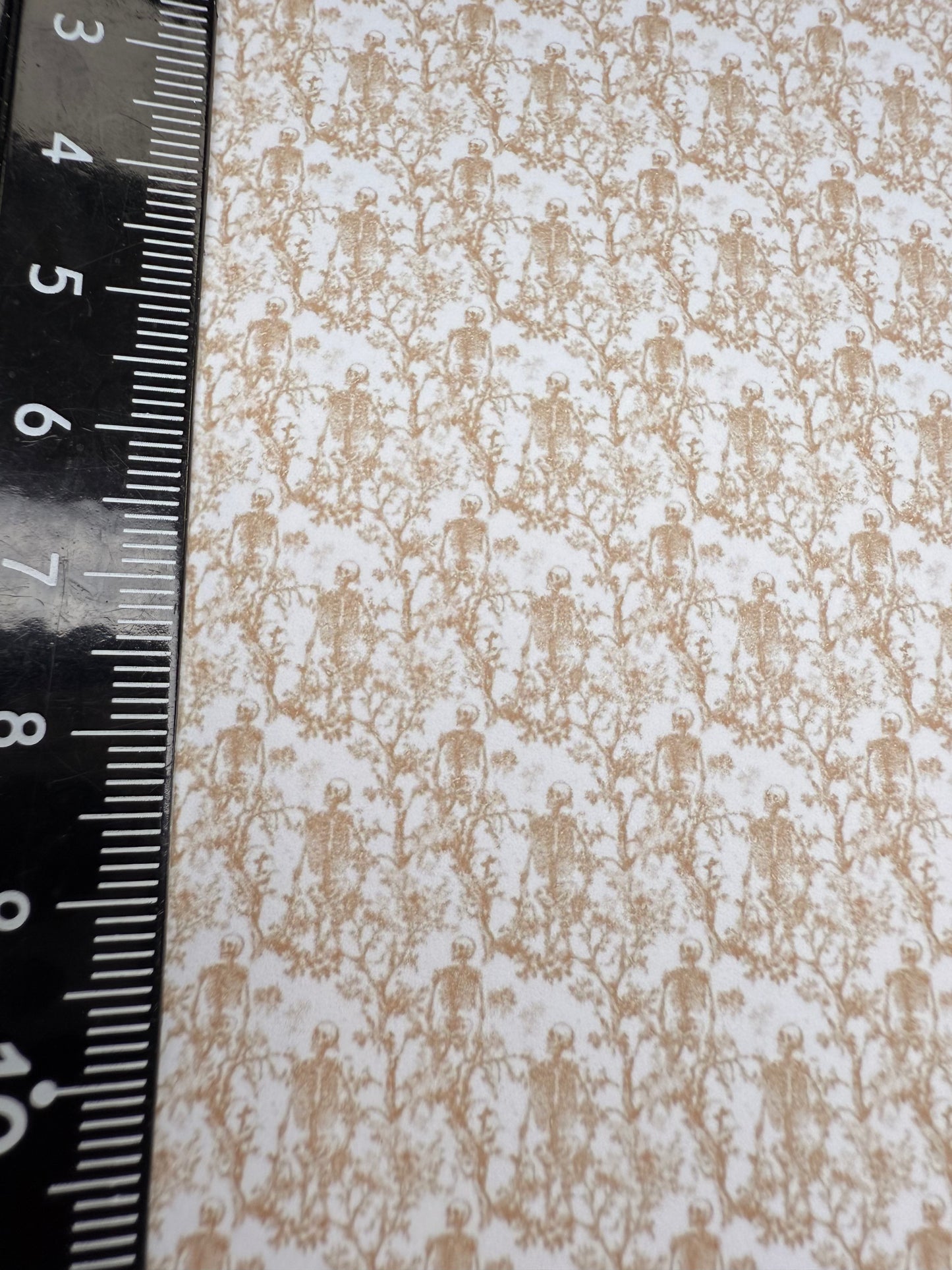 FABRIC  Halloween Toile skeletons orange