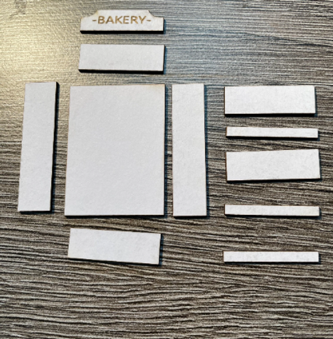 Retail & shop. BAKERS SHELVES. 1/48th scale kit
