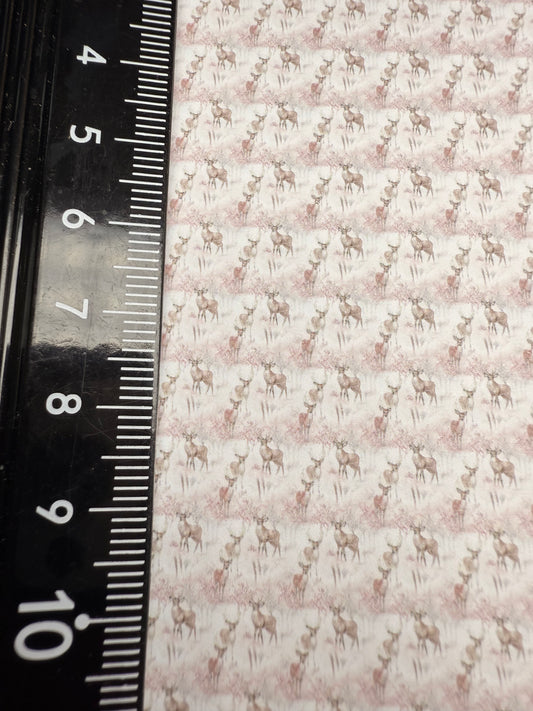 FABRIC Christmas pink reindeers