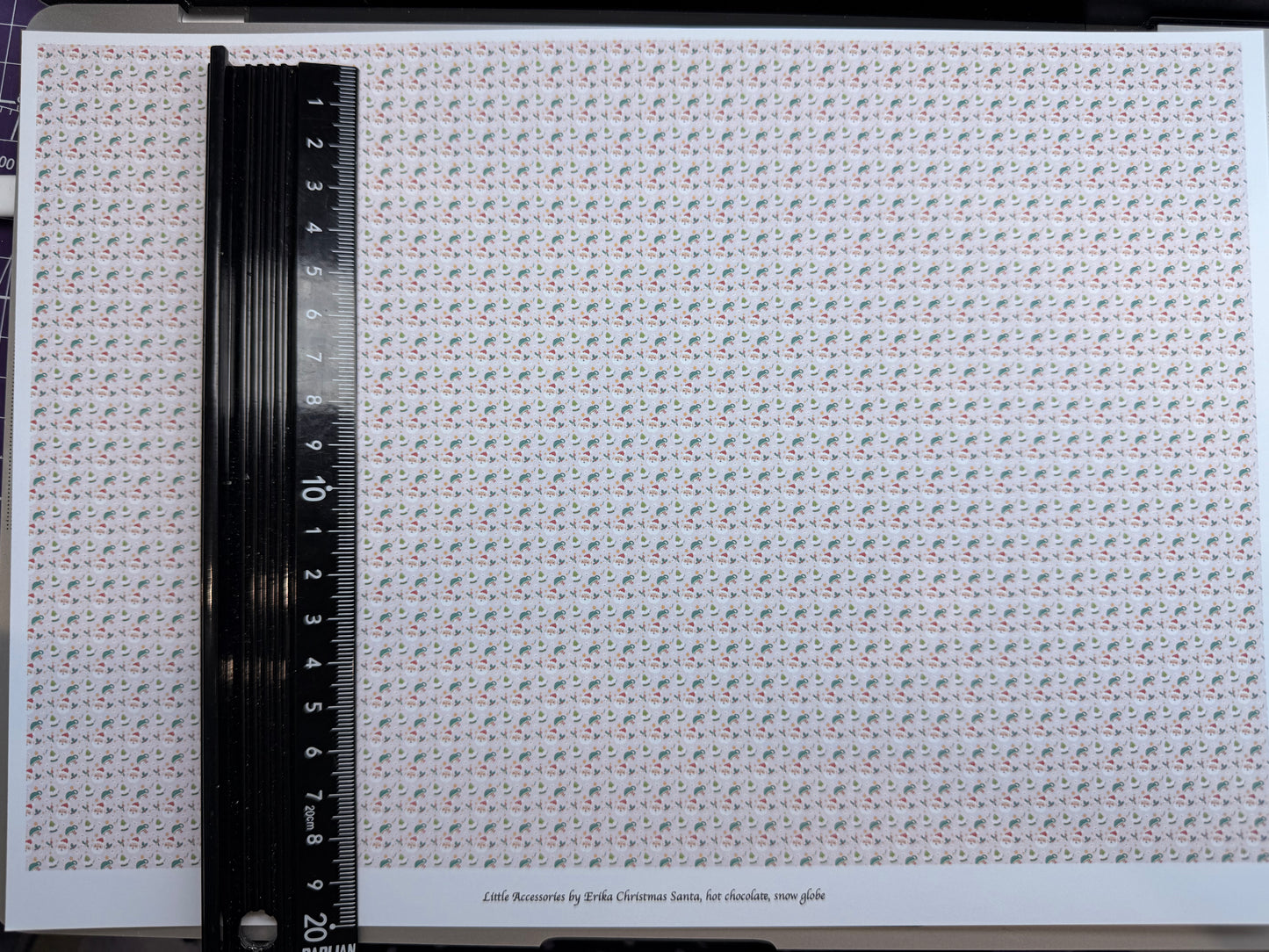 FABRIC Christmas Santas hot chocolate,snow globe