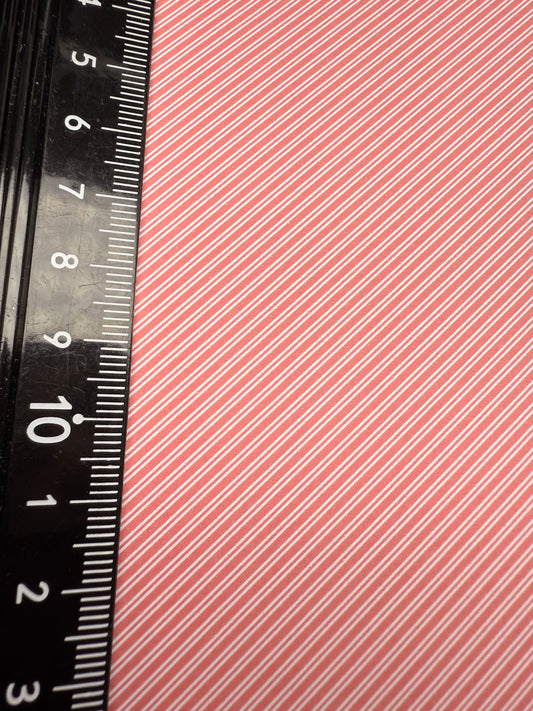 FABRIC Christmas red pink diagonal stripes
