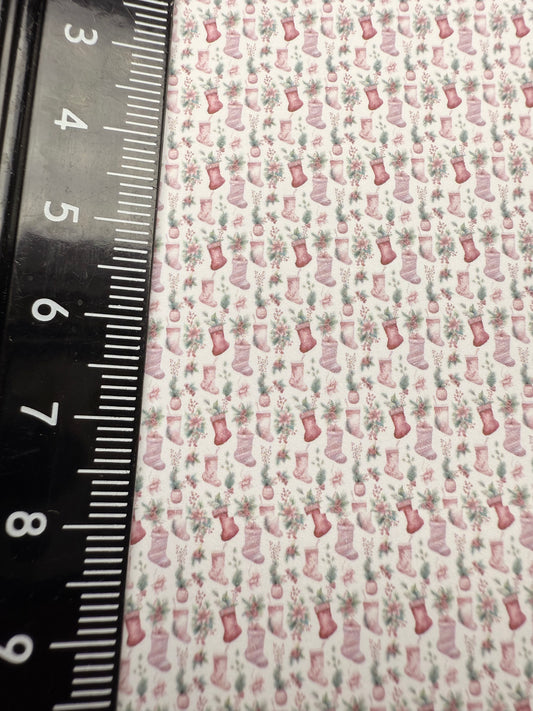 FABRIC Christmas 6 Stockings pink