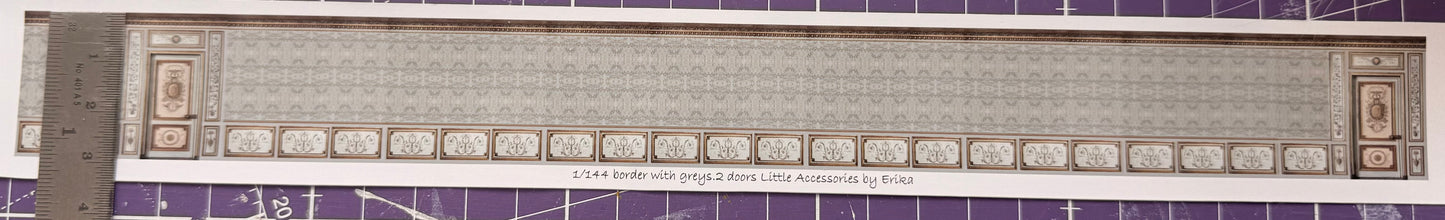1/144 scale wall frieze panels with x2 doors