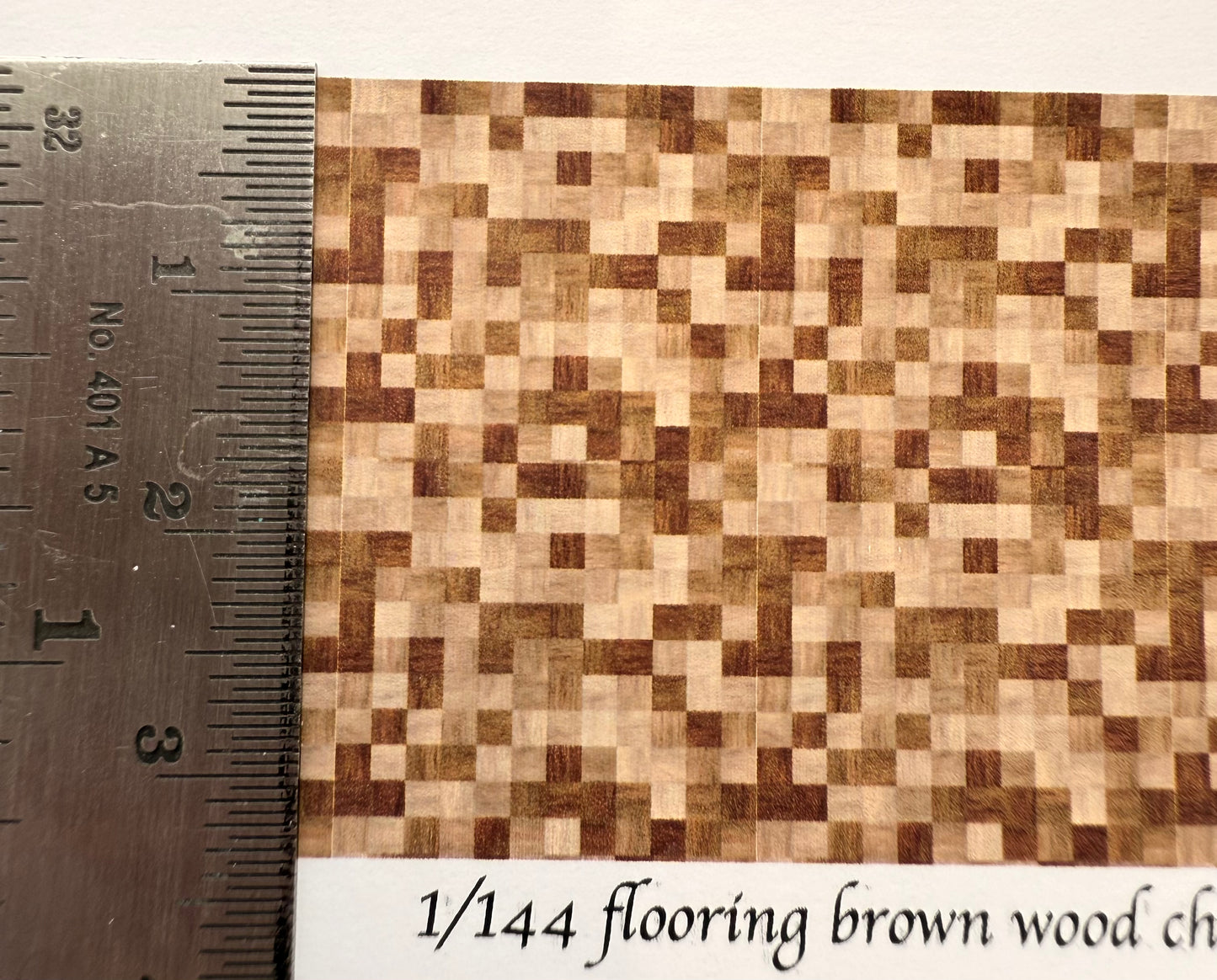 1/144 scale flooring brown wood check