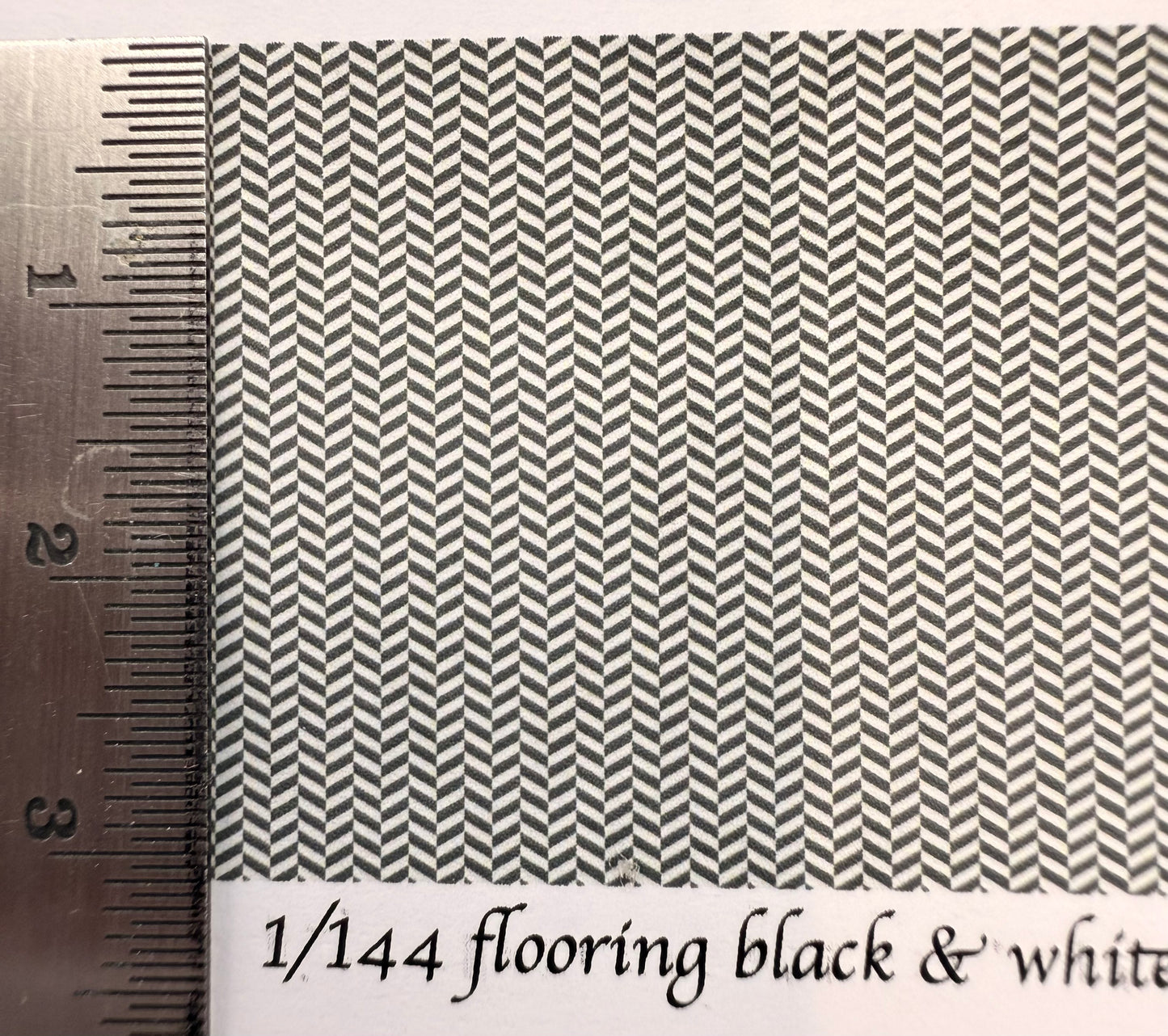 1/144 sacle wallpaper flooring black & white zigzag