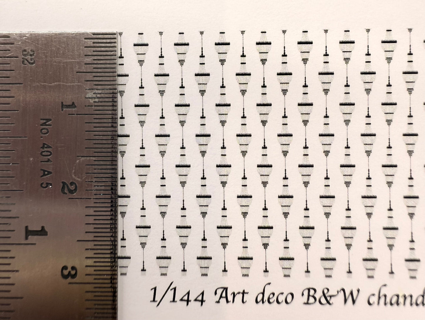1/144scale wallpaper art deco B&W chandelier