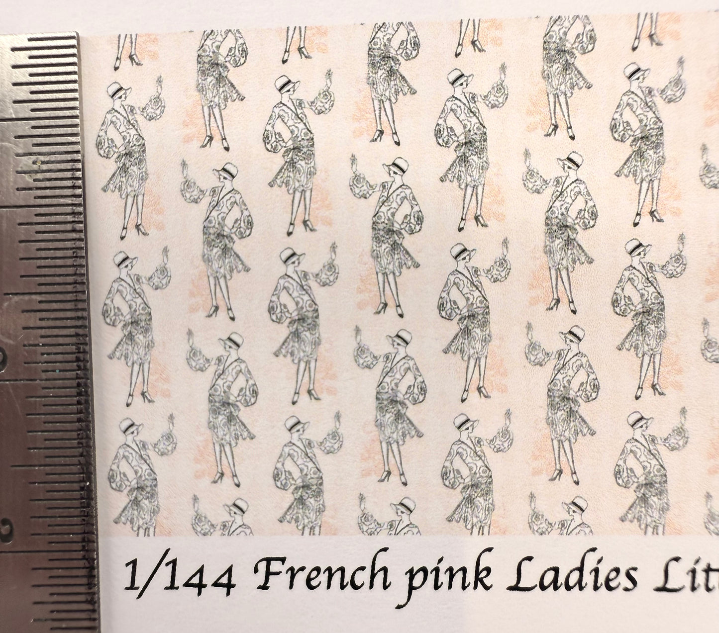 1/144 scale wallpaper French/art Deco pink ladies
