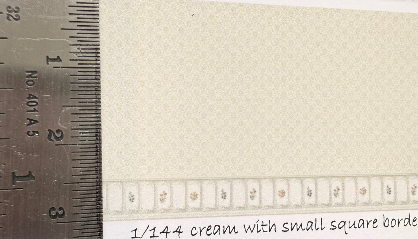 1/144 scale wallpaper cream with small square border