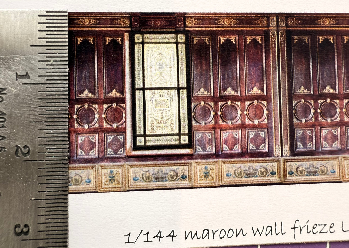 1/144 scale Maroon panel with window & tapestry