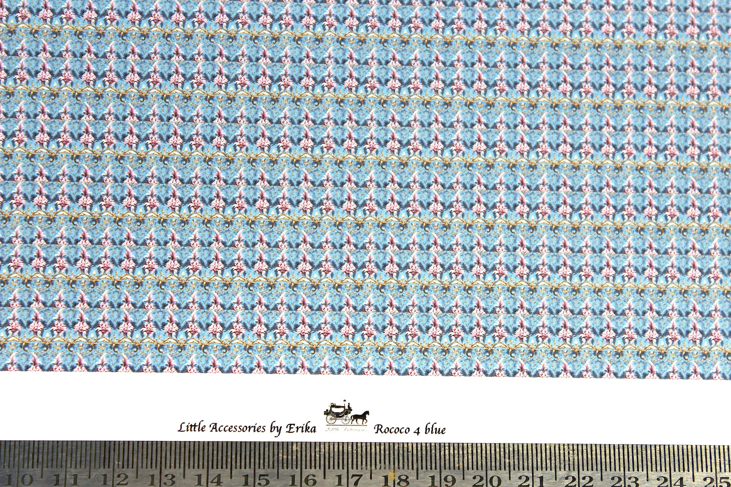 wallpaper, rococo, 4 blue 1/48th