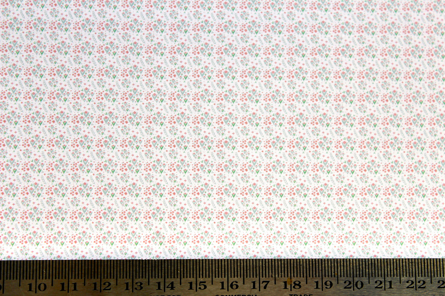 wallpaper, grannies bedroom peach green floral sprig