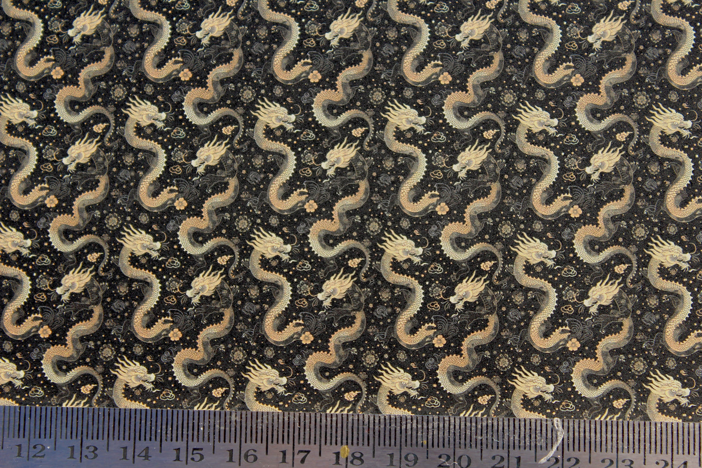 Wallpaper CHINESE STYLE gold dragon on Black 1/48th