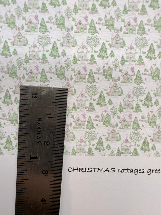 wallpaper Christmas cottages green 1/48