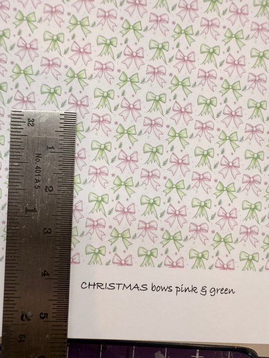 Wallpaper Christmas bows pink & green 1/48