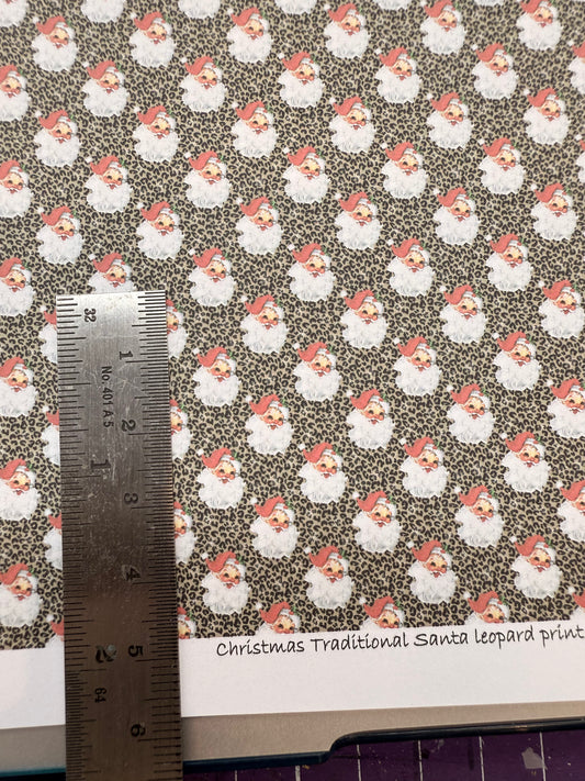 Wallpaper Christmas traditional santa leopard print 1/48